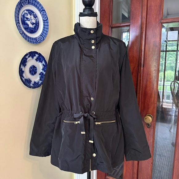 Jason Maxwell | Black Snap Front Jacket with Cinch Drawstring Waist, Size XL - Picture 1 of 9
